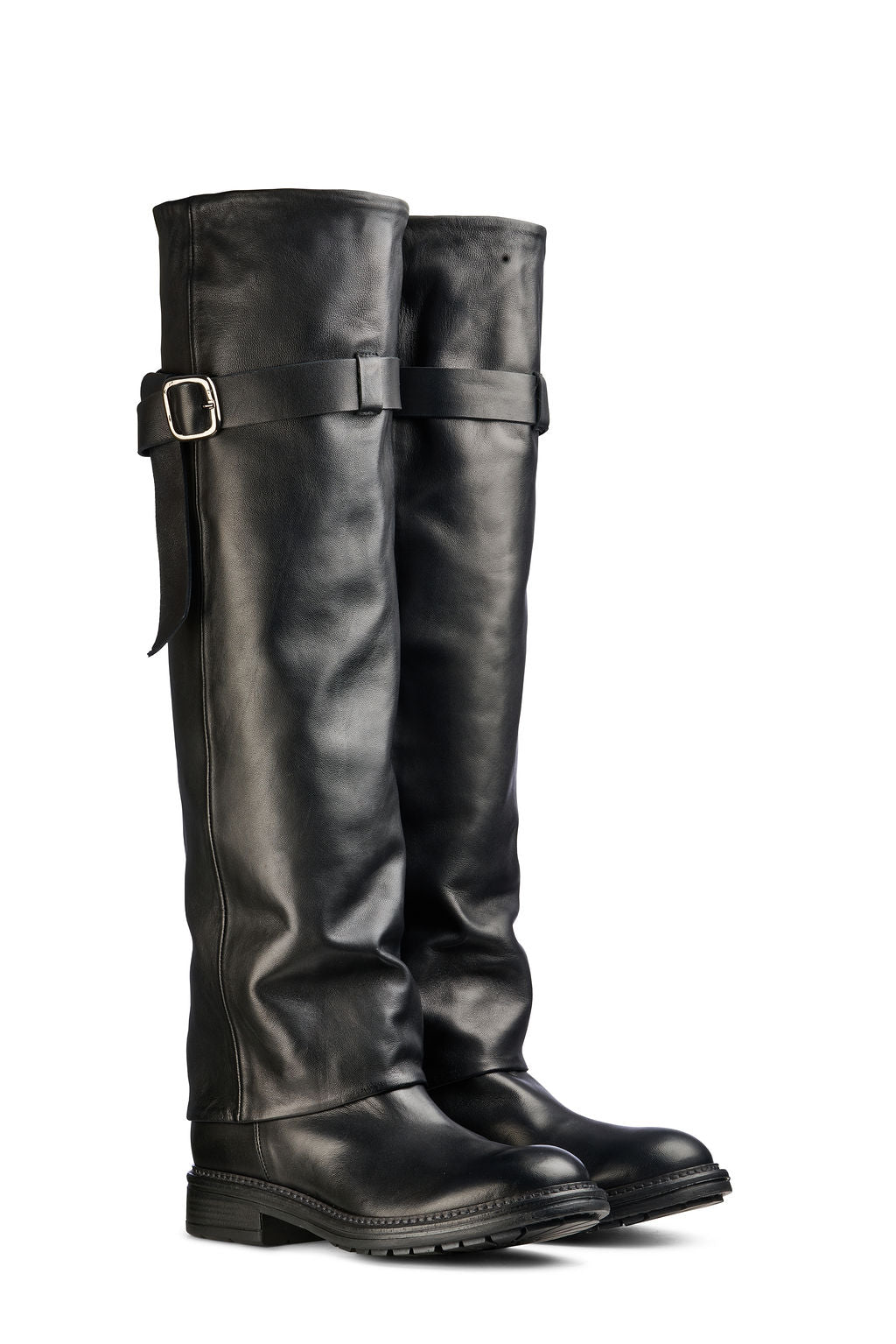 Nappa Nero Stivale con Fibbia - vista 2