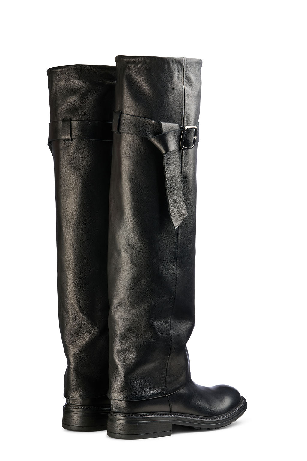 Nappa Nero Stivale con Fibbia - vista 3