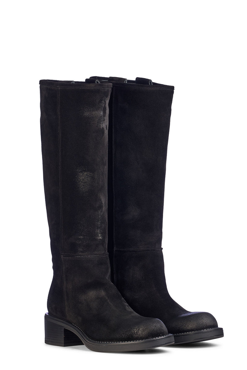 Velour Nero Stivale Morbido